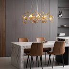 Acrylic Ginkgo Leaf Chandelier Gold Modern Dining Room Living Room — Royal Blue Green Coffee