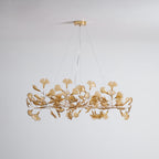 Acrylic Ginkgo Leaf Chandelier Gold Modern Dining Room Living Room — Royal Blue Green Coffee