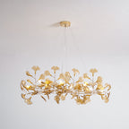 Acrylic Ginkgo Leaf Chandelier Gold Modern Dining Room Living Room — Royal Blue Green Coffee