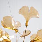 Acrylic Ginkgo Leaf Chandelier Gold Modern Dining Room Living Room — Royal Blue Green Coffee
