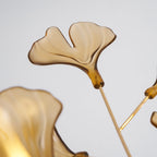 Acrylic Ginkgo Leaf Chandelier Gold Modern Dining Room Living Room — Royal Blue Green Coffee