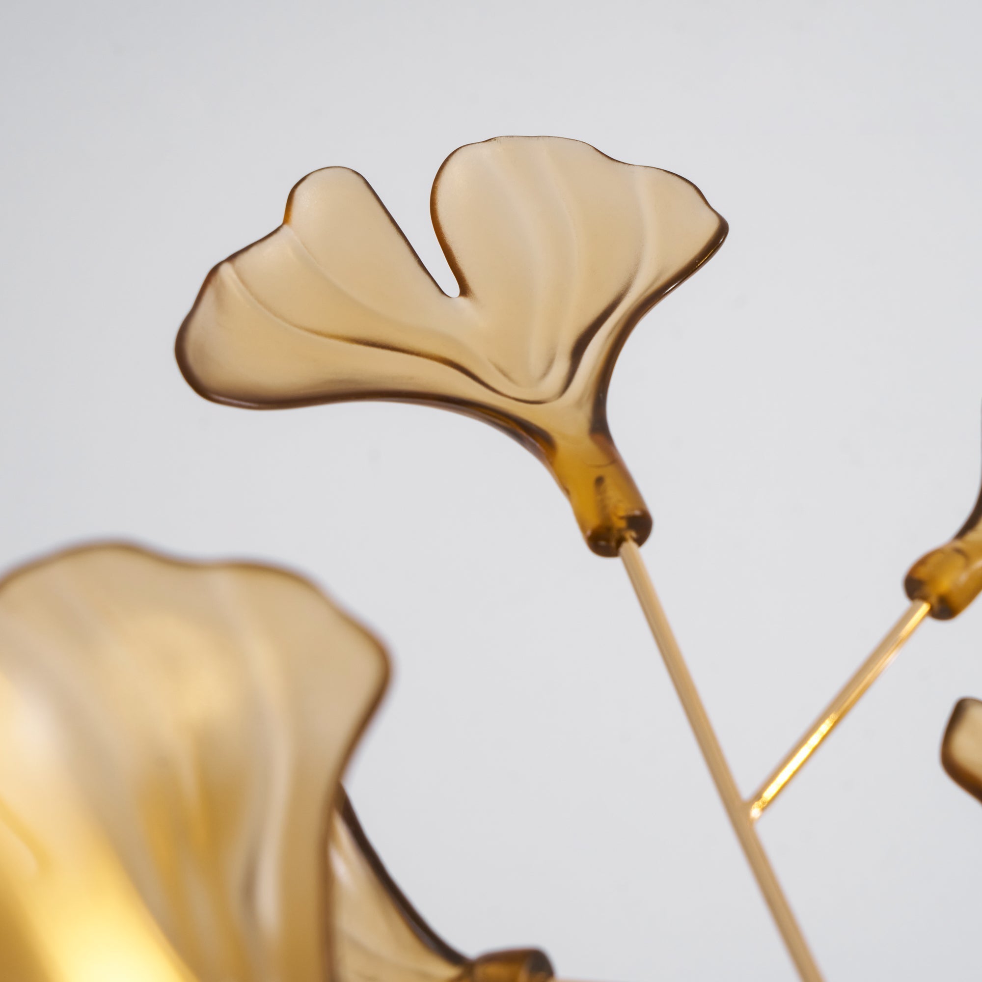 Acrylic Ginkgo Leaf Chandelier Gold Modern Dining Room Living Room — Royal Blue Green Coffee