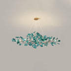 Acrylic Ginkgo Leaf Chandelier Gold Modern Dining Room Living Room — Royal Blue Green Coffee
