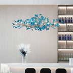 Acrylic Ginkgo Leaf Chandelier Gold Modern Dining Room Living Room — Royal Blue Green Coffee