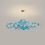 Acrylic Ginkgo Leaf Chandelier Gold Modern Dining Room Living Room — Royal Blue Green Coffee