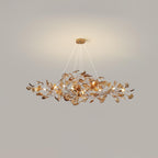 Acrylic Ginkgo Leaf Chandelier Gold Modern Dining Room Living Room — Royal Blue Green Coffee