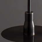 Acrylic Hat Plate Pendant Light Dimmable Bedroom Dining Room Hallway — Black Warm Light