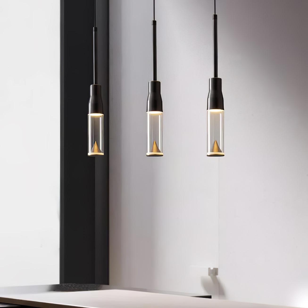 Acrylic Hat Plate Pendant Light Dimmable Bedroom Dining Room Hallway — Black Warm Light