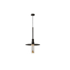Acrylic Hat Plate Pendant Light Dimmable Bedroom Dining Room Hallway — Black Warm Light