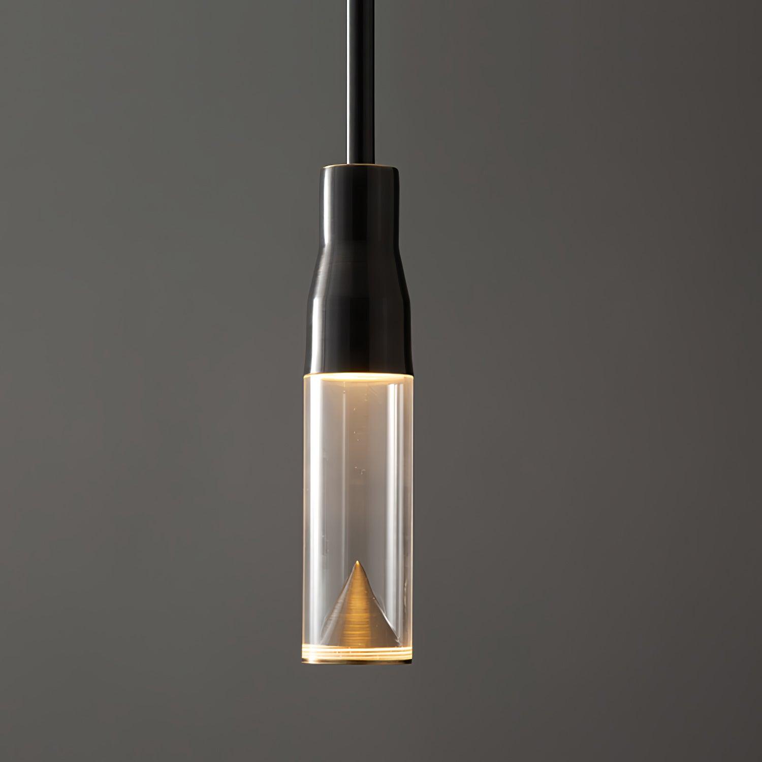 Acrylic Hat Plate Pendant Light Dimmable Bedroom Dining Room Hallway — Black Warm Light