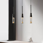 Acrylic Hat Plate Pendant Light Dimmable Bedroom Dining Room Hallway — Black Warm Light