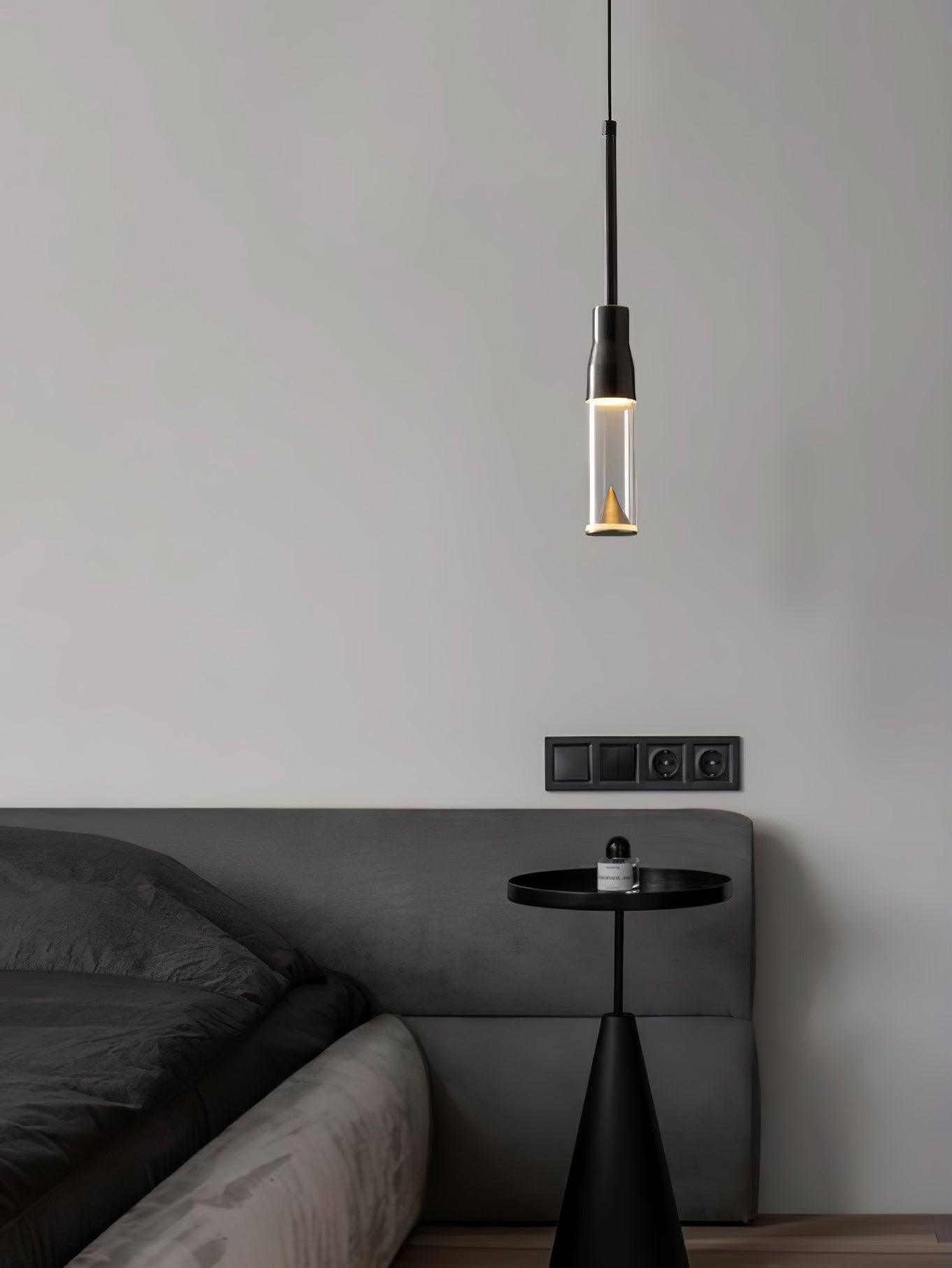 Acrylic Hat Plate Pendant Light Dimmable Bedroom Dining Room Hallway — Black Warm Light