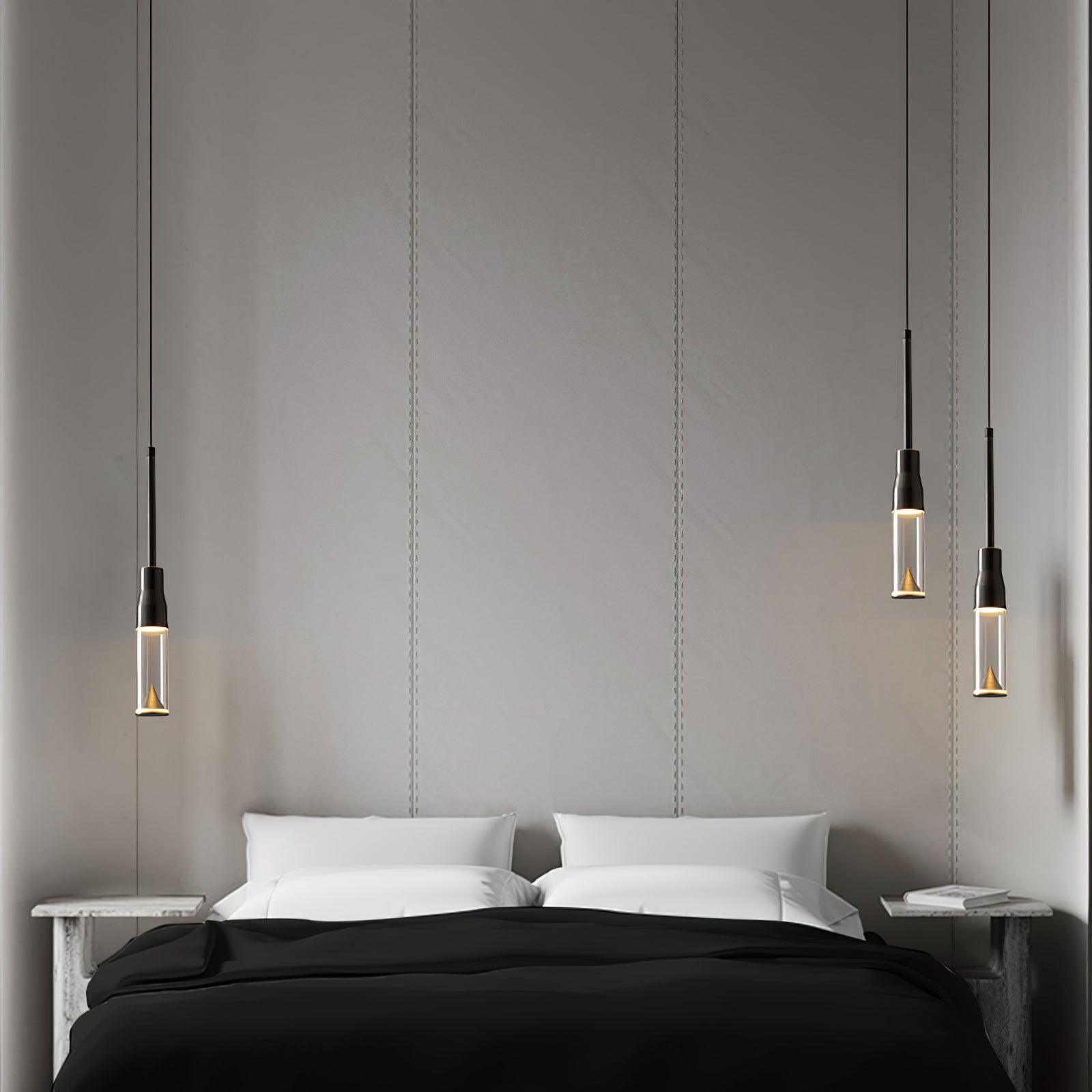 Acrylic Hat Plate Pendant Light Dimmable Bedroom Dining Room Hallway — Black Warm Light
