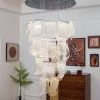 Acrylic LED Chandelier Dimmable Height Adjustable Dining Room Living Room — Gold Silver 3 to 12 Heads