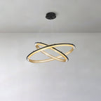 Acrylic LED Round Chandelier Ultra-Slim Dimmable Dining Room Bedroom — Black Gold 15 to 39 Inch