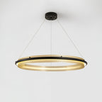 Acrylic LED Round Chandelier Ultra-Slim Dimmable Dining Room Bedroom — Black Gold 15 to 39 Inch