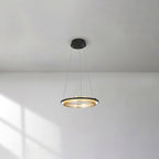 Acrylic LED Round Chandelier Ultra-Slim Dimmable Dining Room Bedroom — Black Gold 15 to 39 Inch