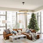 Acrylic LED Round Chandelier Ultra-Slim Dimmable Dining Room Bedroom — Black Gold 15 to 39 Inch