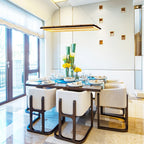 Acrylic LED Round Chandelier Ultra-Slim Dimmable Dining Room Bedroom — Black Gold 15 to 39 Inch