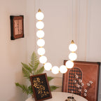 Acrylic Pearl Necklace Chandelier Brass Chrome Dimmable Bedroom Dining Room — 17 to 29 Inch