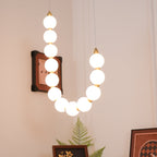 Acrylic Pearl Necklace Chandelier Brass Chrome Dimmable Bedroom Dining Room — 17 to 29 Inch