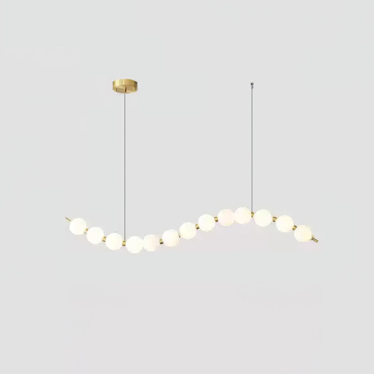 Acrylic Pearl Necklace Chandelier Brass Chrome Dimmable Bedroom Dining Room — 17 to 29 Inch