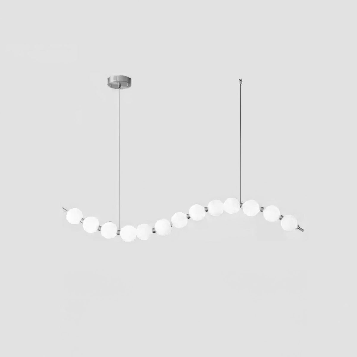 Acrylic Pearl Necklace Chandelier Brass Chrome Dimmable Bedroom Dining Room — 17 to 29 Inch