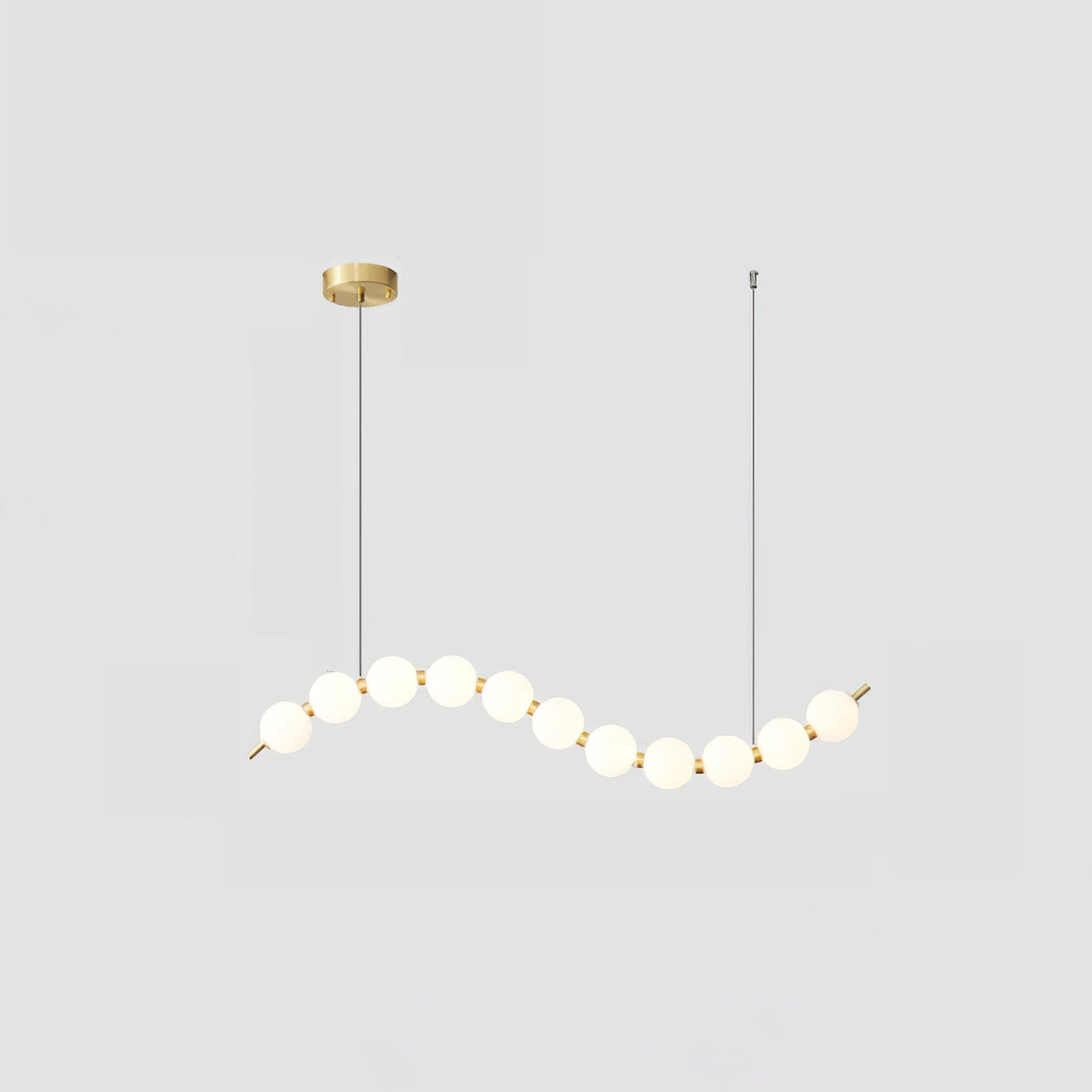 Acrylic Pearl Necklace Chandelier Brass Chrome Dimmable Bedroom Dining Room — 17 to 29 Inch