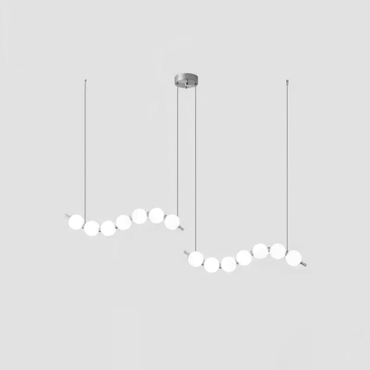 Acrylic Pearl Necklace Chandelier Brass Chrome Dimmable Bedroom Dining Room — 17 to 29 Inch