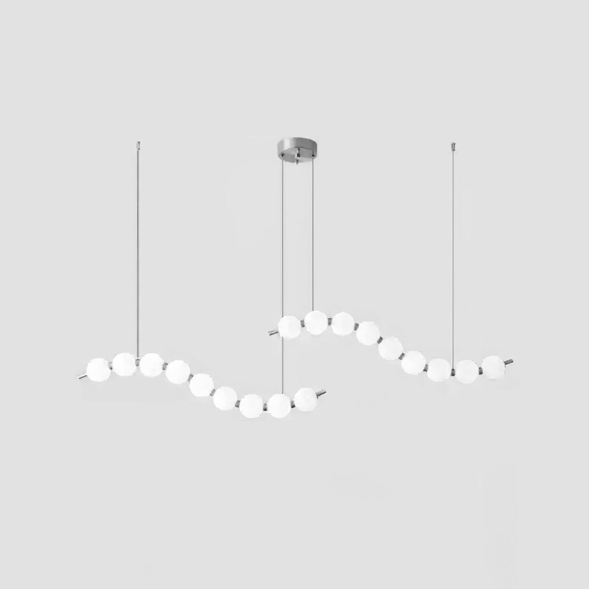 Acrylic Pearl Necklace Chandelier Brass Chrome Dimmable Bedroom Dining Room — 17 to 29 Inch