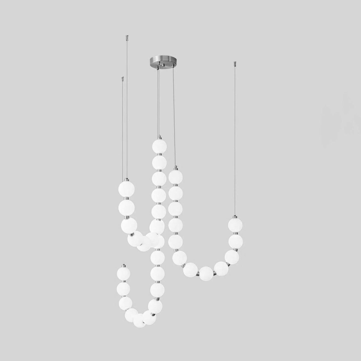 Acrylic Pearl Necklace Chandelier Brass Chrome Dimmable Bedroom Dining Room — 17 to 29 Inch