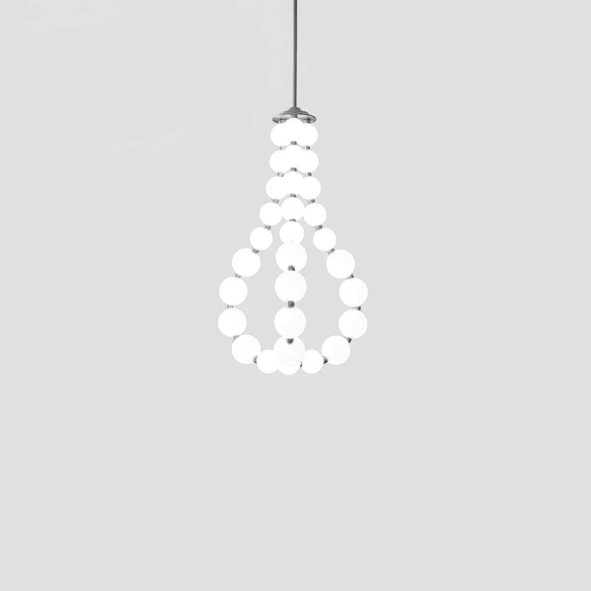 Acrylic Pearl Necklace Chandelier Brass Chrome Dimmable Bedroom Dining Room — 17 to 29 Inch