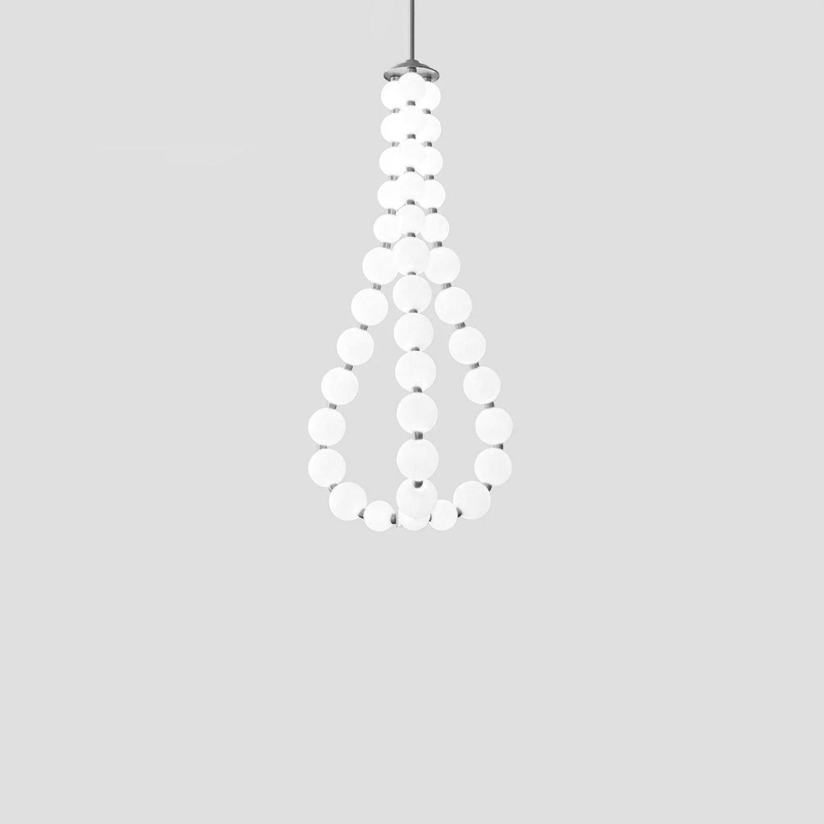 Acrylic Pearl Necklace Chandelier Brass Chrome Dimmable Bedroom Dining Room — 17 to 29 Inch