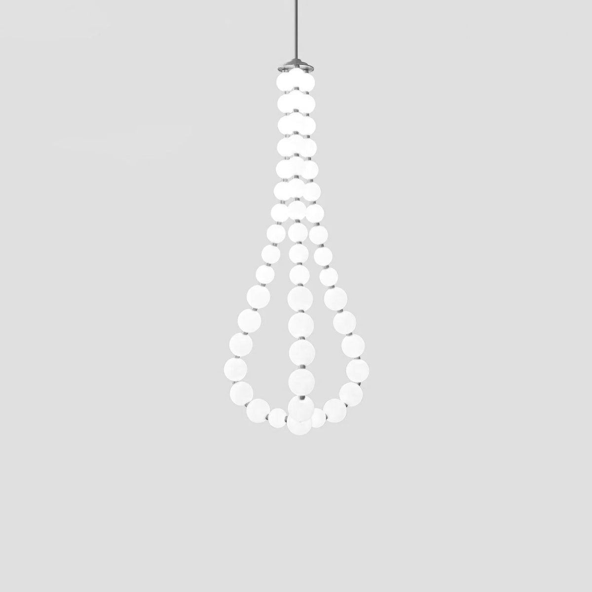 Acrylic Pearl Necklace Chandelier Brass Chrome Dimmable Bedroom Dining Room — 17 to 29 Inch