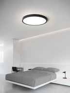 Acrylic Ultra-Thin Round Flush Mount Ceiling Light Dimmable Bedroom Hallway — White Black 11 to 19 Inch