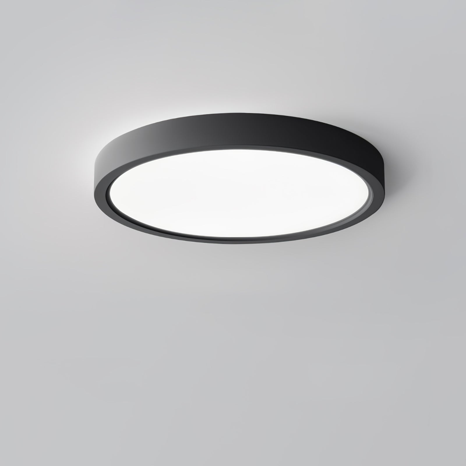 Acrylic Ultra-Thin Round Flush Mount Ceiling Light Dimmable Bedroom Hallway — White Black 11 to 19 Inch