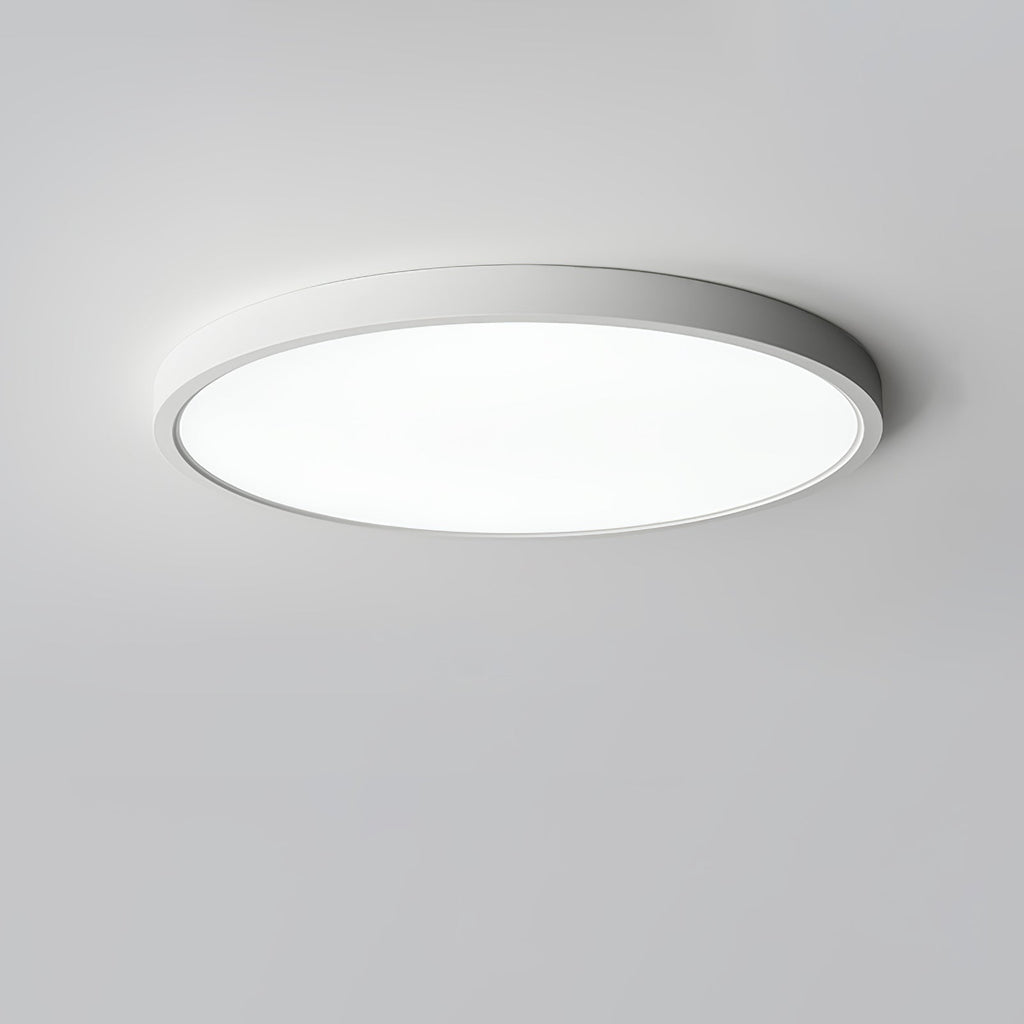 Acrylic Ultra-Thin Round Flush Mount Ceiling Light Dimmable Bedroom Hallway — White Black 11 to 19 Inch