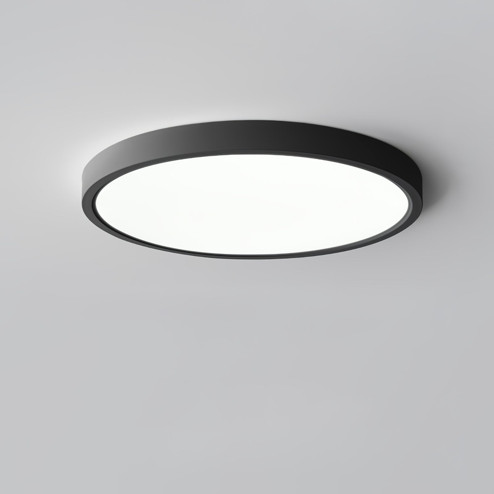 Acrylic Ultra-Thin Round Flush Mount Ceiling Light Dimmable Bedroom Hallway — White Black 11 to 19 Inch