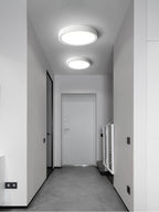 Acrylic Ultra-Thin Round Flush Mount Ceiling Light Dimmable Bedroom Hallway — White Black 11 to 19 Inch