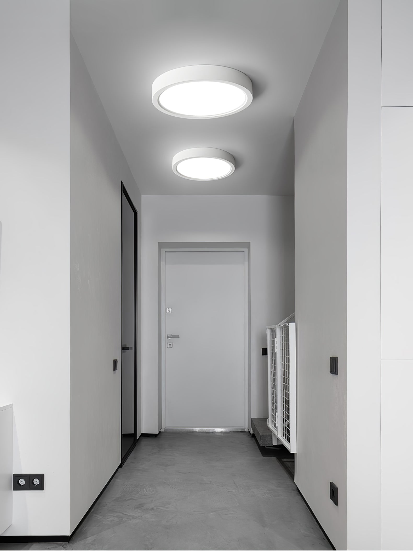 Acrylic Ultra-Thin Round Flush Mount Ceiling Light Dimmable Bedroom Hallway — White Black 11 to 19 Inch