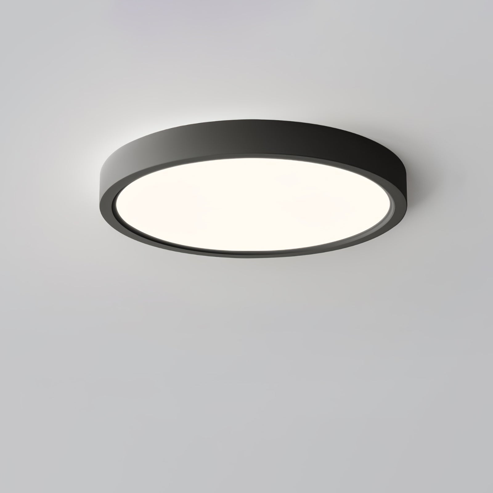 Acrylic Ultra-Thin Round Flush Mount Ceiling Light Dimmable Bedroom Hallway — White Black 11 to 19 Inch