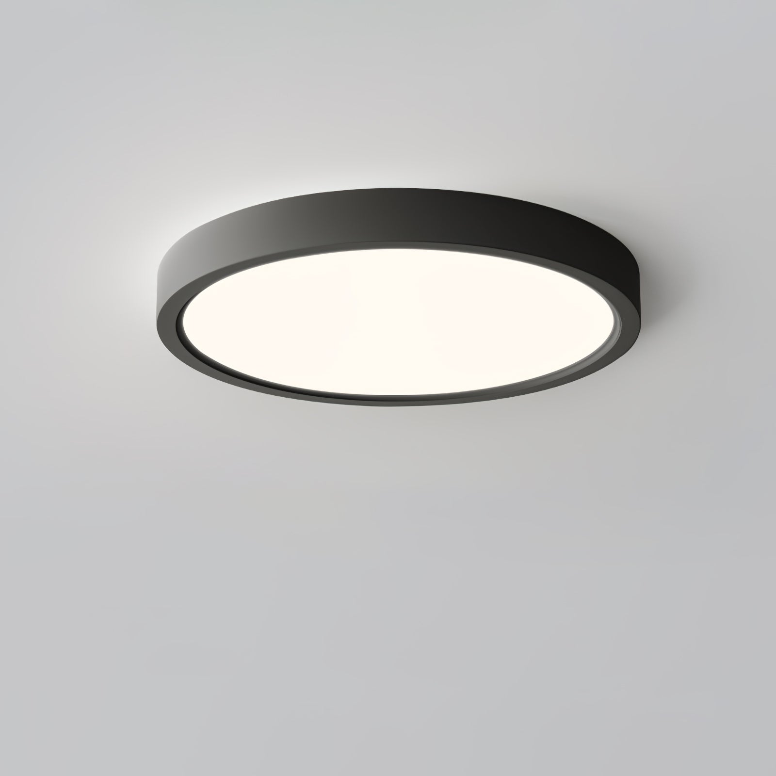 Acrylic Ultra-Thin Round Flush Mount Ceiling Light Dimmable Bedroom Hallway — White Black 11 to 19 Inch