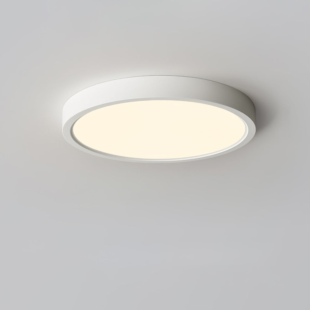 Acrylic Ultra-Thin Round Flush Mount Ceiling Light Dimmable Bedroom Hallway — White Black 11 to 19 Inch