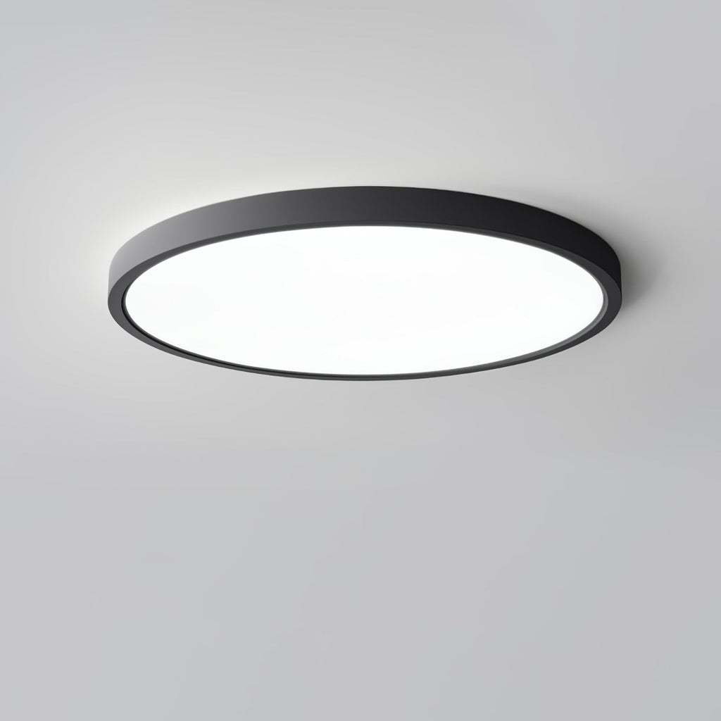 Acrylic Ultra-Thin Round Flush Mount Ceiling Light Dimmable Bedroom Hallway — White Black 11 to 19 Inch