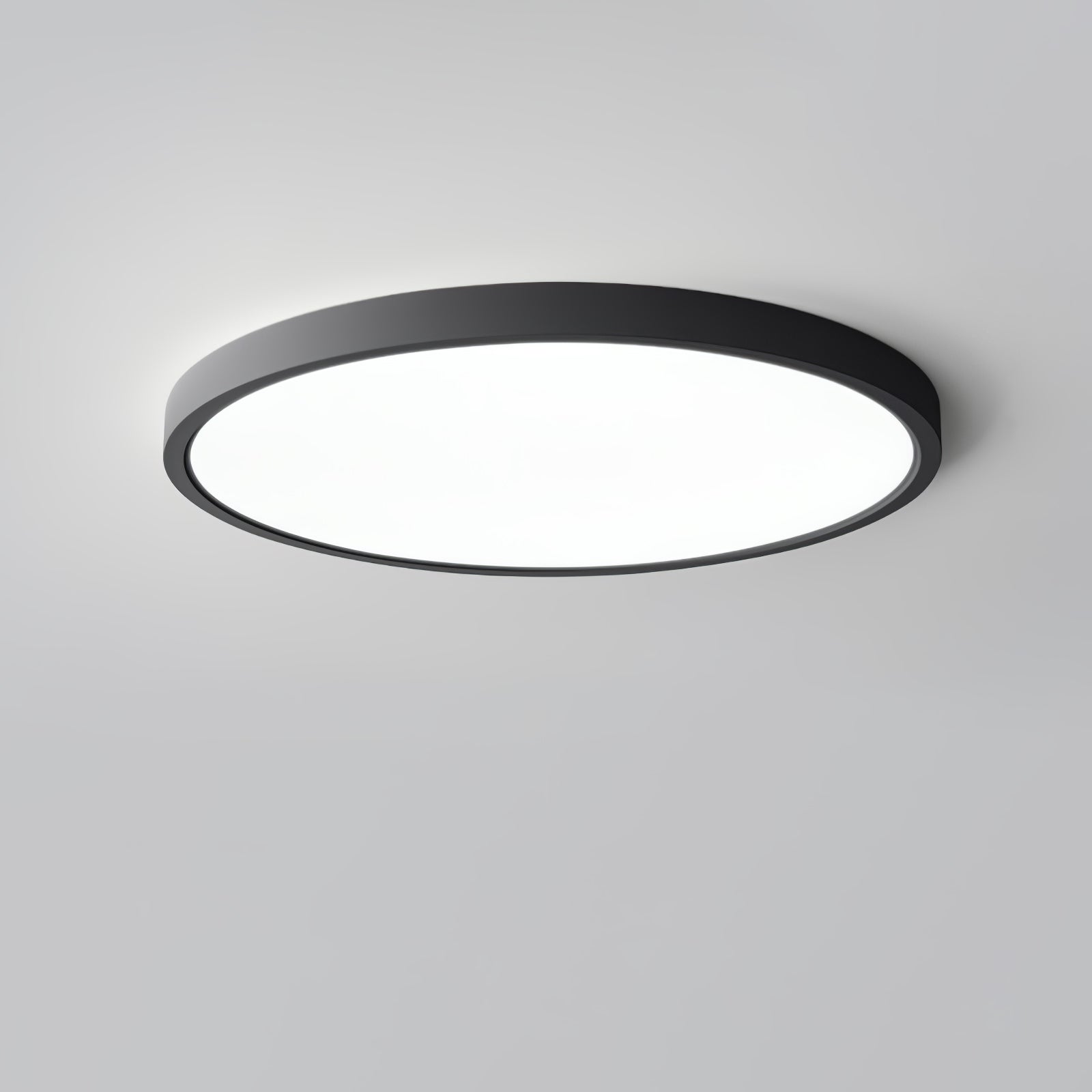 Acrylic Ultra-Thin Round Flush Mount Ceiling Light Dimmable Bedroom Hallway — White Black 11 to 19 Inch