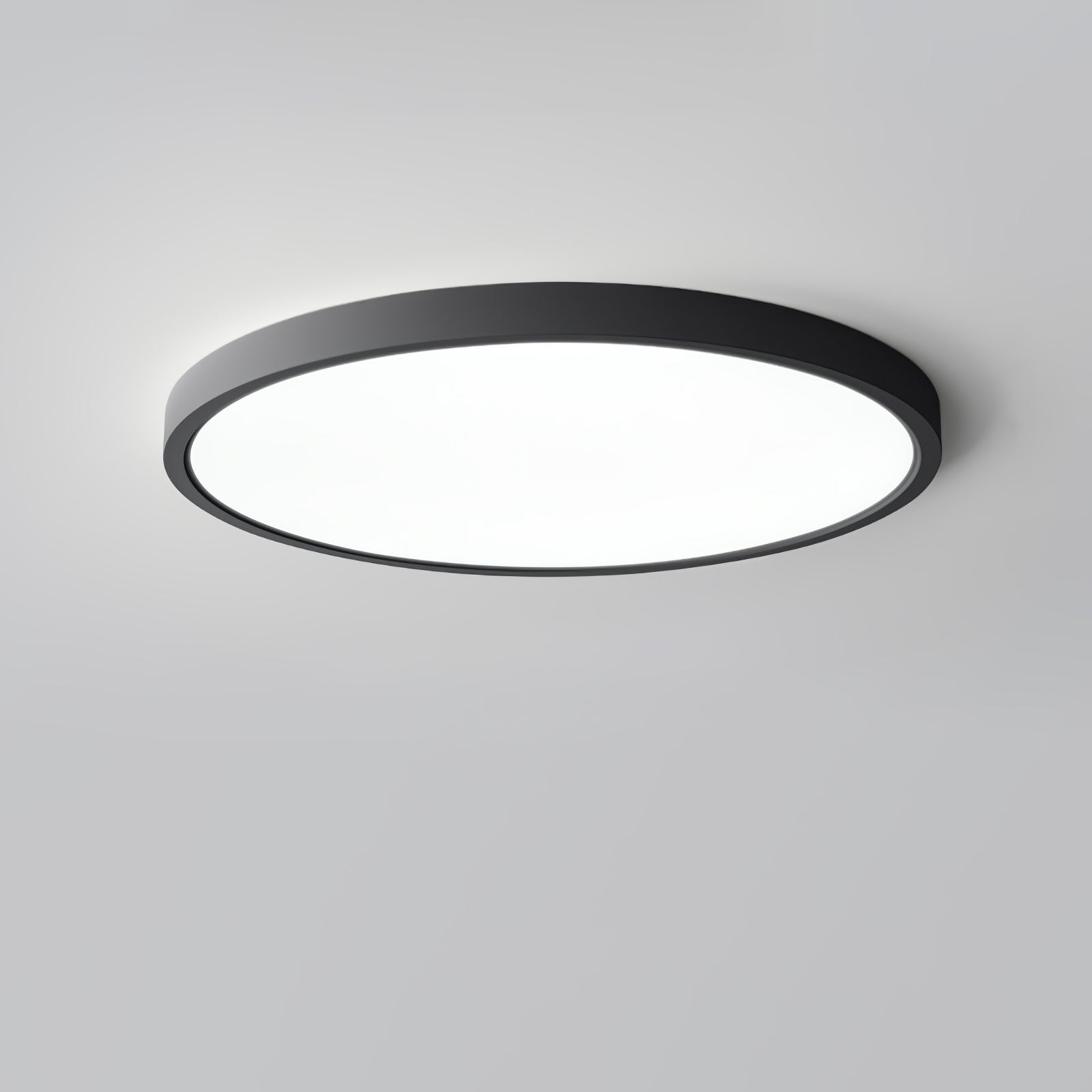 Acrylic Ultra-Thin Round Flush Mount Ceiling Light Dimmable Bedroom Hallway — White Black 11 to 19 Inch