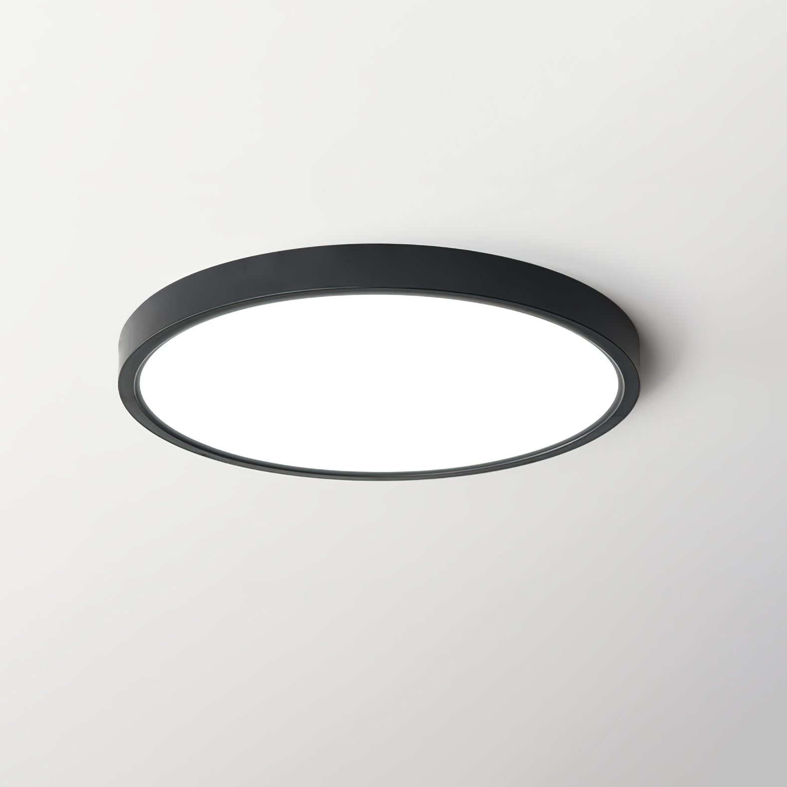 Acrylic Ultra-Thin Round Flush Mount Ceiling Light Dimmable Bedroom Hallway — White Black 11 to 19 Inch