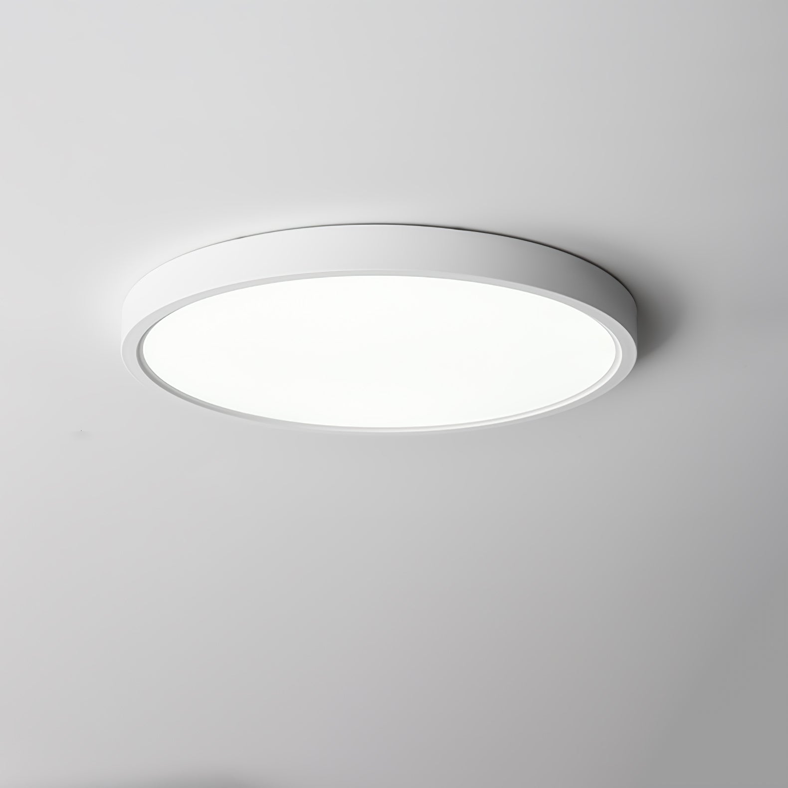 Acrylic Ultra-Thin Round Flush Mount Ceiling Light Dimmable Bedroom Hallway — White Black 11 to 19 Inch