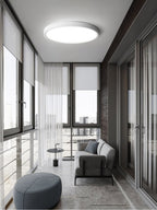 Acrylic Ultra-Thin Round Flush Mount Ceiling Light Dimmable Bedroom Hallway — White Black 11 to 19 Inch