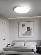 Acrylic Ultra-Thin Round Flush Mount Ceiling Light Dimmable Bedroom Hallway — White Black 11 to 19 Inch